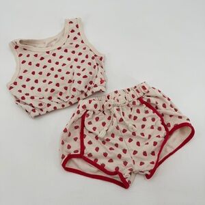 Pink Chicken Strawberry 2 Piece Set Kids 3 3T